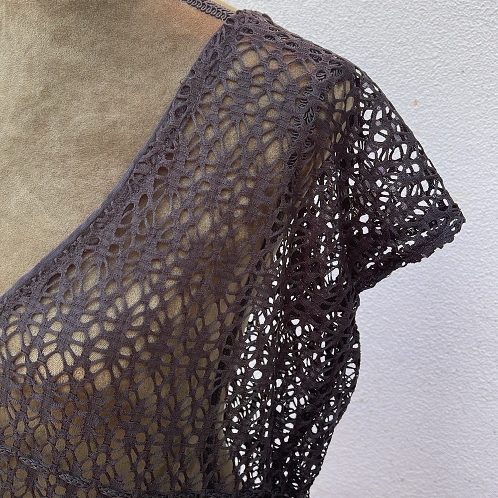 Black Crochet Swim Cover-Up - Picture 4 of 5